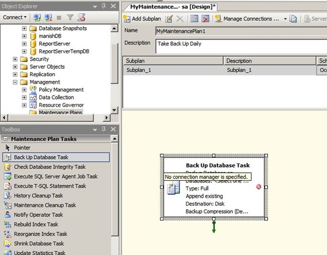Back Up Database Task